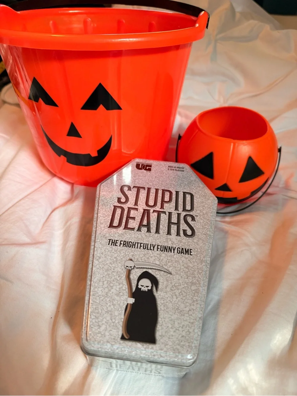 Halloween Candy Buckets and Card Game